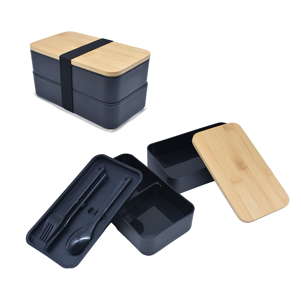 Bambu Kapaklı Plastik Yemek Kutusu