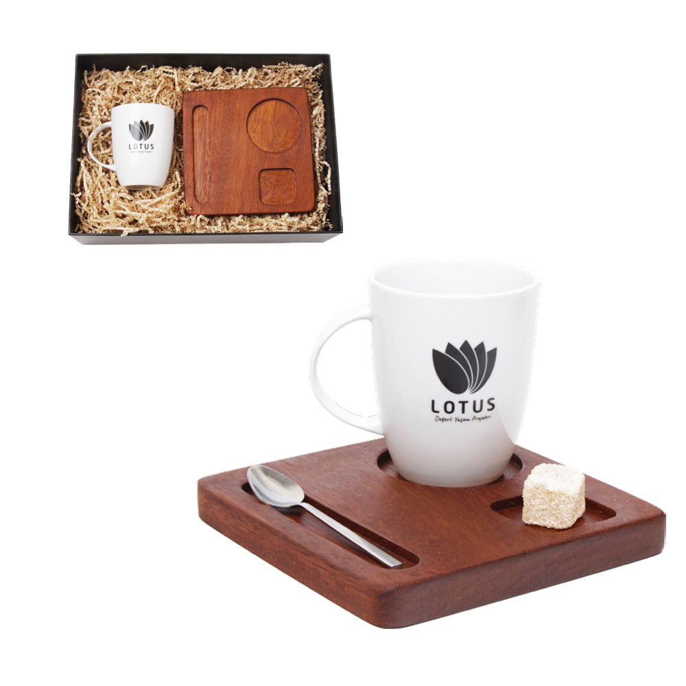 Ahşap Standlı Porselen Kupa